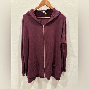 Daisies Hooded Zip-up Sweater Oversize Small